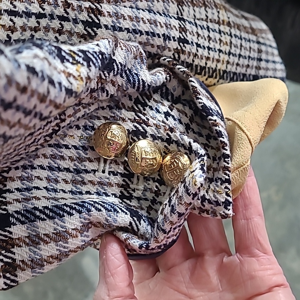 Talbots Plaid Double Breasted Blazer - Picture 7 of 10